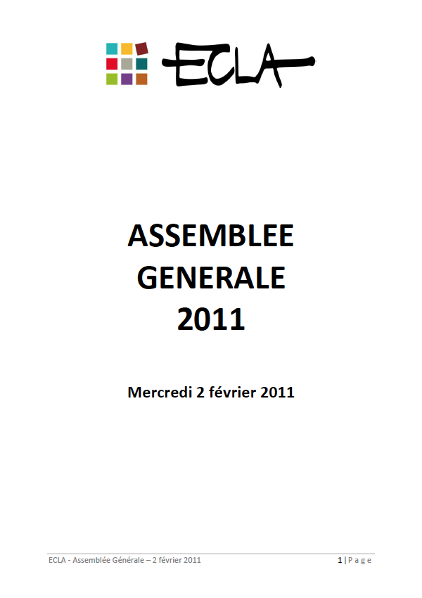 Couverture du rapport d'AG