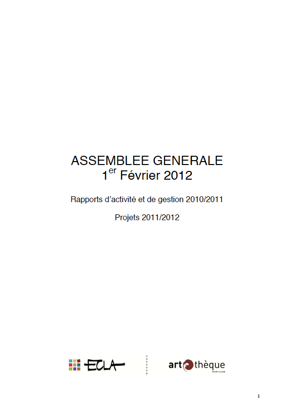 Couverture du rapport d'AG