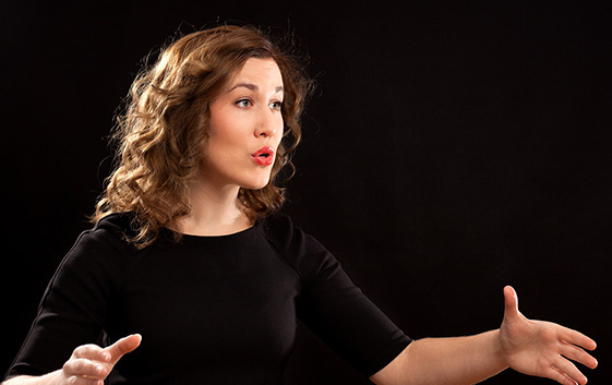 Female choir conductor