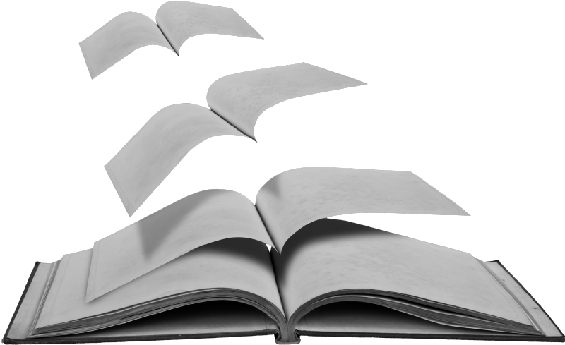 Les pages d'un livre s'envolent
